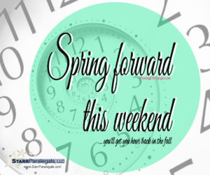 Spring Forward - you'll get your hour back in the fall.